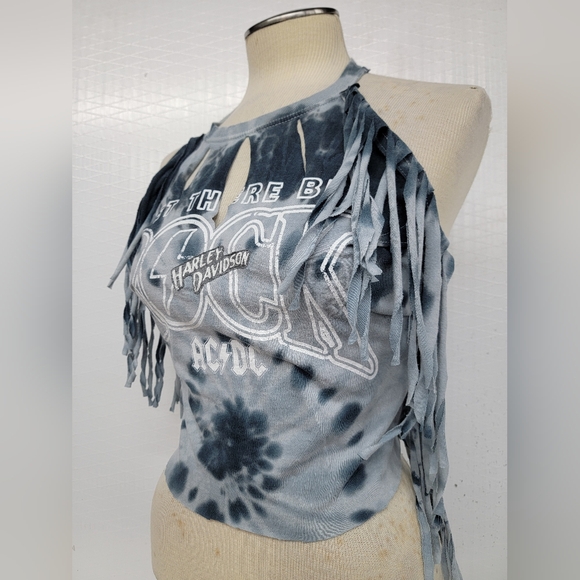 AC/DC Harley Davidson Halter Top Upcycled - Picture 3 of 7